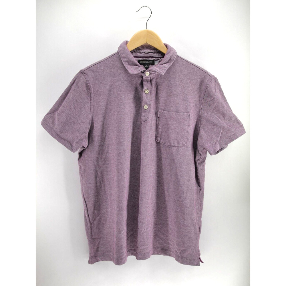 Banana Republic Performance Pique‎ Polo Shirt Mens Large Purple Standard